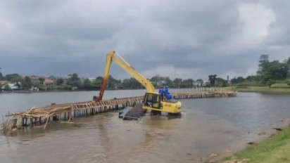 Bangunan Liar di Situ Tujuh Muara, Dibongkar Pemkot Depok