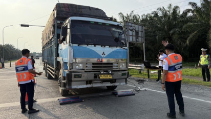 Cegah Bahaya ODOL, 12 Kendaraan Terjaring di Gerbang Tol Binjai