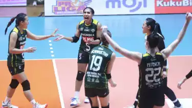 Pemain Gresik Phonska Plus Pupuk Indonesia, Mediol Yoku saat beraksi di Proliga 2026.