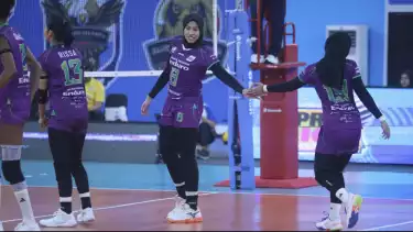Megawati Hangestri bersama skuad Jakarta Pertamina Enduro di Proliga 2026