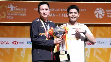 Moh. Zaki Ubaidillah persembahkan gelar juara untuk Indonesia di Thailand Masters 2026