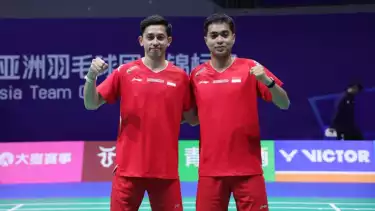 Pasangan ganda putra, Rian/Rahmat di Kejuaraan Asia Beregu 2026