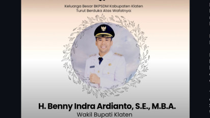 Berita Duka, Wabup Klaten Benny Indra Ardhianto Meninggal Dunia di RSUD Kariadi