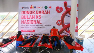 Peringati Bulan K3 Nasional, Hamawas Gelar Apel dan Donor Darah di Tol Kutepat