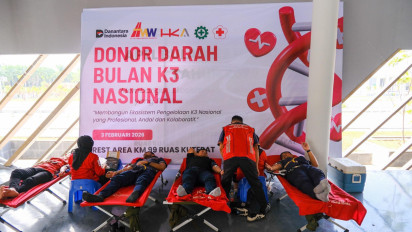 Peringati Bulan K3 Nasional, Hamawas Gelar Apel dan Donor Darah di Tol Kutepat