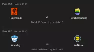 Jadwal tanding Persib Bandung dan Al Nassr pada hari yang sama di ACL Two 2025/2026