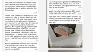 Bukti percakapan dan foto paket Sara Robert