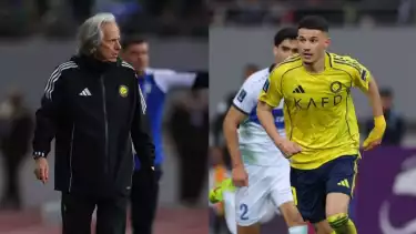 Jorge Jesus dan Abdullah Al-Hamddan dalam laga Arkadag vs Al Nassr di ACL Two 2025/2026, Rabu (11/2/2026)