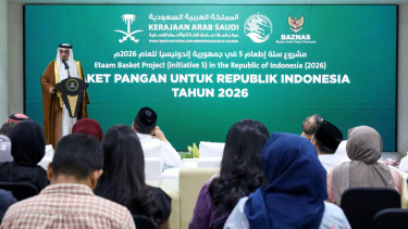 Pusat Bantuan Kemanusiaan dan Pertolongan Raja Salman (KSrelief) dan BAZNAS RI Salurkan 7.000 Bantuan Paket Pangan