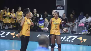 Dua pemain asing Jakarta Popsivo Polwan, Yonkaira Pena (Republik Dominika) dan Bethania de la Cruz (Republik Dominika) di Proliga 2026.