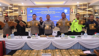 Polsek Serpong-PJR Bitung Tangkap Pria Hendak Edarkan 40 Kilogram Ganja, Dua Orang Masih Diburu