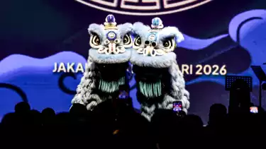 Perayaan Imlek 2026 Partai Demokrat di Djakarta Theater, Jakarta pada Rabu (18/2/2026)