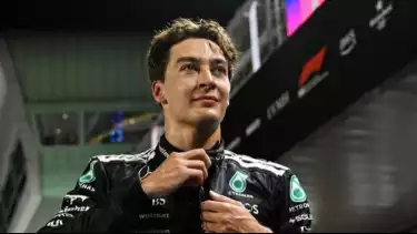 Pembalap Mercedes, George Russell di F1 GP Singapura 2025