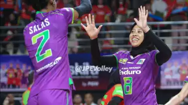 Megawati Hangestri saat main di Proliga 2026 bersama Jakarta Pertamina Enduro