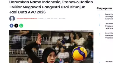 Cek Fakta: Megawati Hangestri dapat bonus Rp1 Miliar dari Prabowo