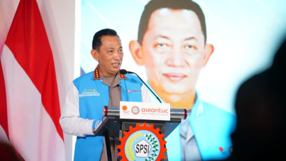 Hadiri HUT KSPSI-Harpekindo, Kapolri Tegaskan Komitmen Polri Kawal Hak Buruh dan Iklim Investasi