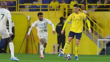 Cristiano Ronaldo di laga Al Nassr vs Al Hazm, Minggu (22/2/2026) dini hari WIB.