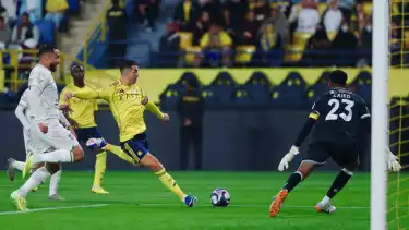 Cristiano Ronaldo di laga Al Nassr vs Al Hazm, Minggu (22/2/2026) dini hari WIB.