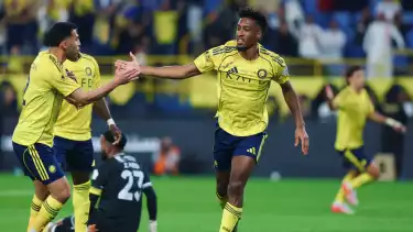 Kingsley Coman di laga Al Nassr vs Al Hazm, Minggu (22/2/2026) dini hari WIB.