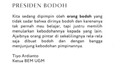 Postingan BEM UGM terkait kritik keras Pemerintah Prabowo-Gibran