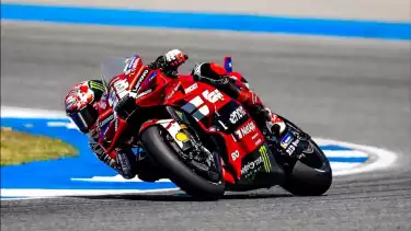 Francesco Bagnaia di sesi tes pramusim MotoGP 2026