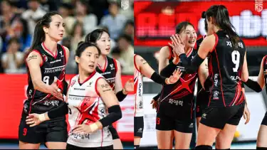 Skuad Red Sparks usai putus rantai 11 kekalahan beruntun di laga kontra Pink Spiders