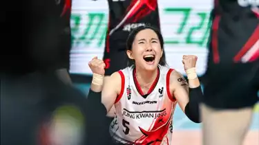 Ekspresi Noh Ran, Saat Red Sparks berhasil putus rantai 11 kali kekalahan beruntun di laga kontra Pink Spiders