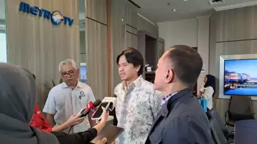 Ketua Harian PB Akuatik Indonesia, Harlin E. Rahardjo dan Dirut Metro Tv, Arief Suditomo