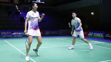 Gloria/Terry berhasil melaju ke perempatfinal German Open 2026 usai mengalahkan unggulan kelima asal Denmark, Mathias Christiansen/Alexandra Boje