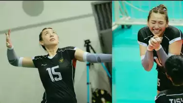 Yolla Yuliana berseragam Timnas Voli Putri Indonesia