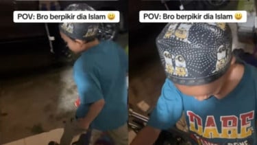 Momen Ngakak Bocah Beragama Kristen Sudah Ikut Shalat Tarawih 3 Hari Viral, Pengakuannya Buat sang Ayah Kaget