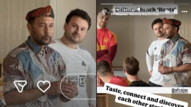 Denny Landzaat Pakai Batik Makan Bareng Maarten Paes di Ajax Amsterdam, Menu Tradisional Indonesia jadi Suguhannya