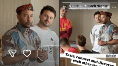 Denny Landzaat Pakai Batik Makan Bareng Maarten Paes di Ajax Amsterdam, Menu Tradisional Indonesia jadi Suguhannya