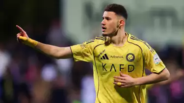 Abdullah Al-Hamddan saat melakukan selebrasi di laga Al Fayha vs Al Nassr, Minggu (1/3/2026)