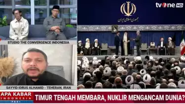 Laporan langsung tvOne dari Teheran, Iran di program Apa Kabar Indonesia Pagi, saat membahas konflik Iran versus Amerka Serikat dan Israel