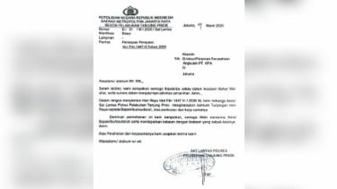 Beredar Surat Minta THR Diduga dari Satlantas Polres Pelabuhan Tanjung Priok ke Perusahaan, Begini Isinya