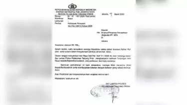 Beredar Surat Minta THR Diduga dari Satlantas Polres Pelabuhan Tanjung Priok ke Perusahaan, Begini Isinya