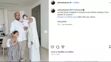 Unggahan Sabrina Farhana bersama Aditya Triantoro dan keluarga