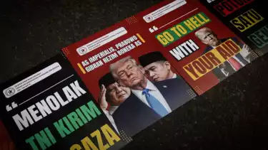 Berita Foto: Demo Free Palestine di DPR, Massa Kecam Serangan AS dan Zionis ke Iran