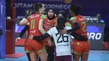 Megawati Hangestri bersama skuad Jakarta Pertamina Enduro di Proliga 2026