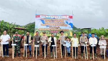 Realisasi Swasembada Pangan, Polri dan Pemuda Katolik Tanam Jagung 80 Hektar di Cianjur
