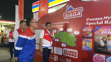 Pastikan Kesiapan BBM Arus Mudik 2026, Komisaris Utama Pertamina Tinjau SPBU Rest Area KM 57