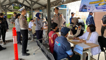 Cegah Kecelakaan Mudik Lebaran, 115 Sopir Bus di Terminal Arjosari Malang Jalani Tes Kesehatan