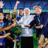 Gubernur Khofifah Hadiri Grand Final Marbot Soccer League, Pererat Persaudaraan dan Kesehatan lewat Olahraga