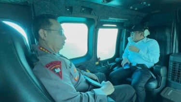 Cek Kesiapan Arus Mudik Pelabuhan Merak, Kapolri, Panglima hingga Menko PMK Patroli Naik Heli