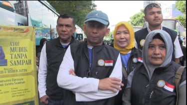 Ikut Lepas Mudik Gratis 2026, IKA UNAIR Kampanyekan Bahaya Sampah Plastik