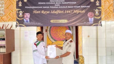Seorang Warga Binaan Rutan Banda Aceh Bebas Usai Dapat Remisi Khusus Lebaran