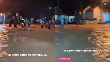 Viral Jalur Pantura Banjir, Kendaraan Motor dan Mobil Tidak Bisa Melintas