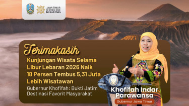 Kunjungan Wisatawan ke Jatim di Masa Libur Lebaran 2026 Naik 18 Persen