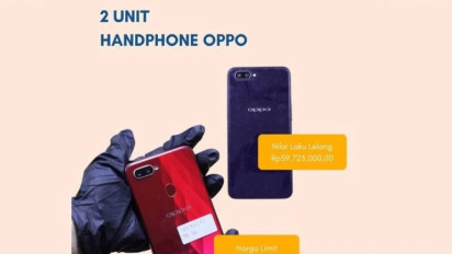 Dua HP Oppo Senilai Rp59 Juta yang Dilelang KPK Tak Dilunasi Pemenang